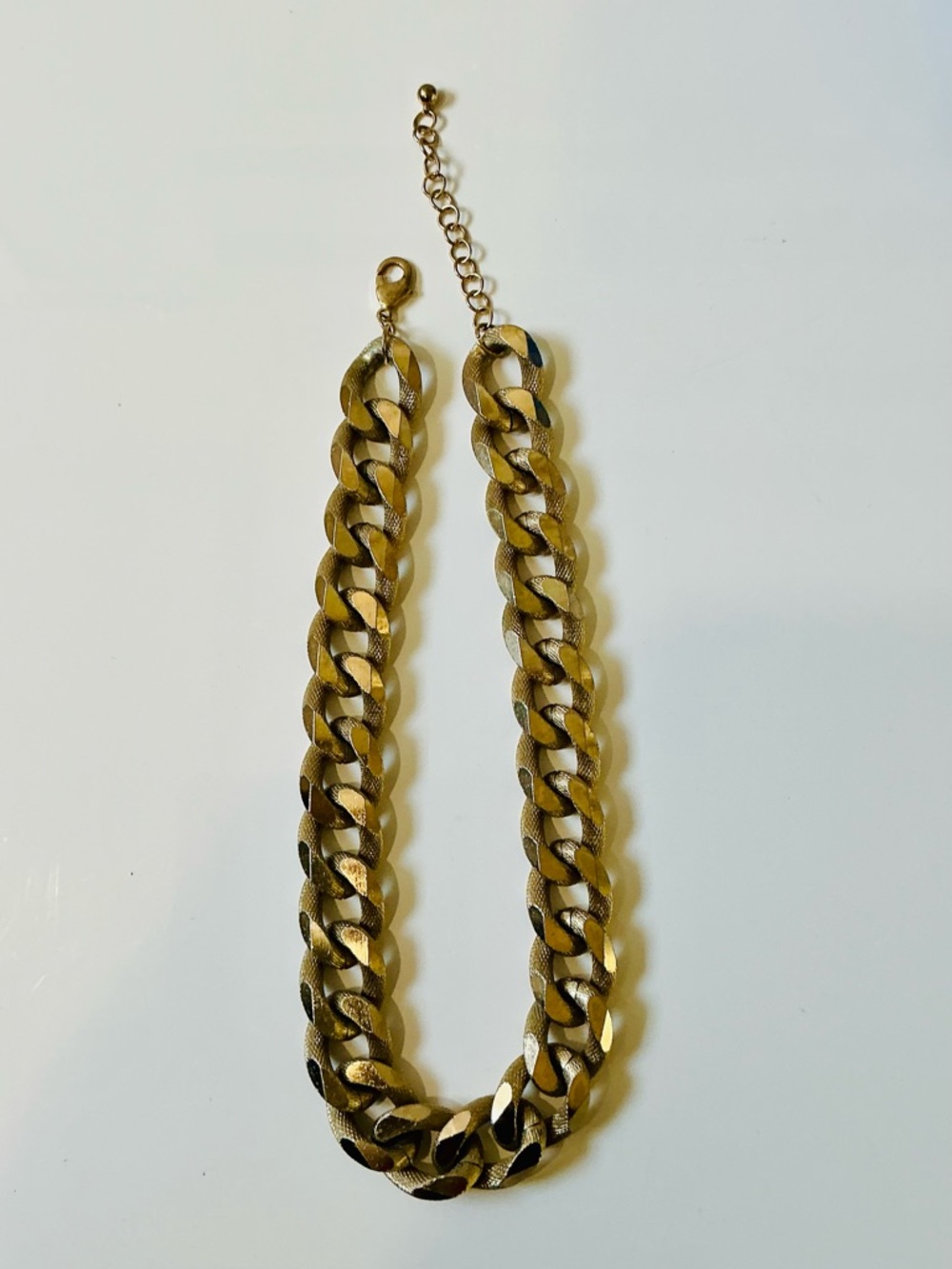 Chunky Cuban Gold-Tone Chain Necklace Festival Bohemian Casual EUC Classic - Picture 9 of 13